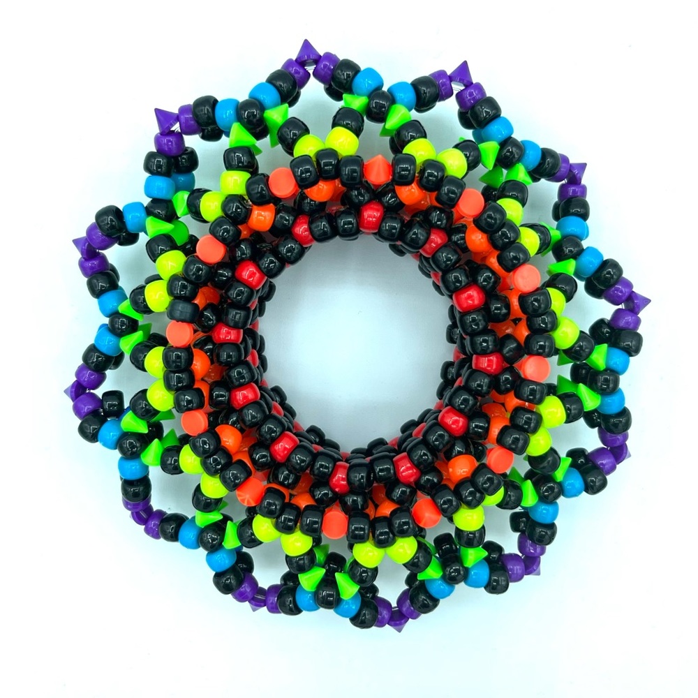 🖤🌈 “Neon Black Rainbow” Kandi Cuff